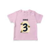 Baby T-Shirt Birthday Outfit - 3rd Month | Personalized T-Shirt | Cozy Cotton Fabric - BABY PINK - 0-5 Months Old (Chest 17")