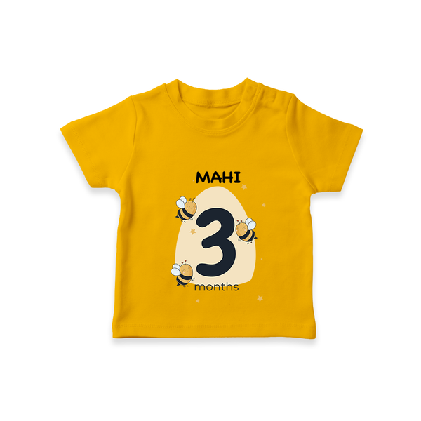 Commemorate your little one's 3rd month with a customized T-Shirt - CHROME YELLOW - 0 - 5 Months Old (Chest 17")