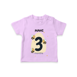 Commemorate your little one's 3rd month with a customized T-Shirt - LILAC - 0 - 5 Months Old (Chest 17")
