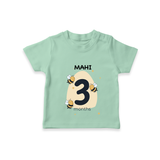 Commemorate your little one's 3rd month with a customized T-Shirt - MINT GREEN - 0 - 5 Months Old (Chest 17")