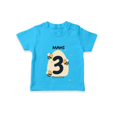 Commemorate your little one's 3rd month with a customized T-Shirt - SKY BLUE - 0 - 5 Months Old (Chest 17")