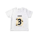 Commemorate your little one's 3rd month with a customized T-Shirt - WHITE - 0 - 5 Months Old (Chest 17")