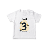 Baby T-Shirt Birthday Outfit - 3rd Month | Personalized T-Shirt | Cozy Cotton Fabric - WHITE - 0-5 Months Old (Chest 17")