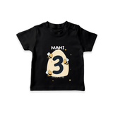 Commemorate your little one's 3rd month with a customized T-Shirt - BLACK - 0 - 5 Months Old (Chest 17")