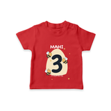 Commemorate your little one's 3rd month with a customized T-Shirt - RED - 0 - 5 Months Old (Chest 17")