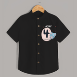 Baby Shirt Birthday Outfit - 4th Month | Personalized Shirt | Cozy Cotton Fabric - BLACK - 0 - 6 Months Old (Chest 23")