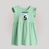 Baby Baby Frock Birthday Outfit - 5th Month | Personalized Baby Frock | Cozy Cotton Fabric - MINT GREEN - 0 - 3 Months Old (Chest 17")