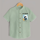 Baby Shirt Birthday Outfit - 5th Month | Personalized Shirt | Cozy Cotton Fabric - MINT GREEN - 0 - 6 Months Old (Chest 23")