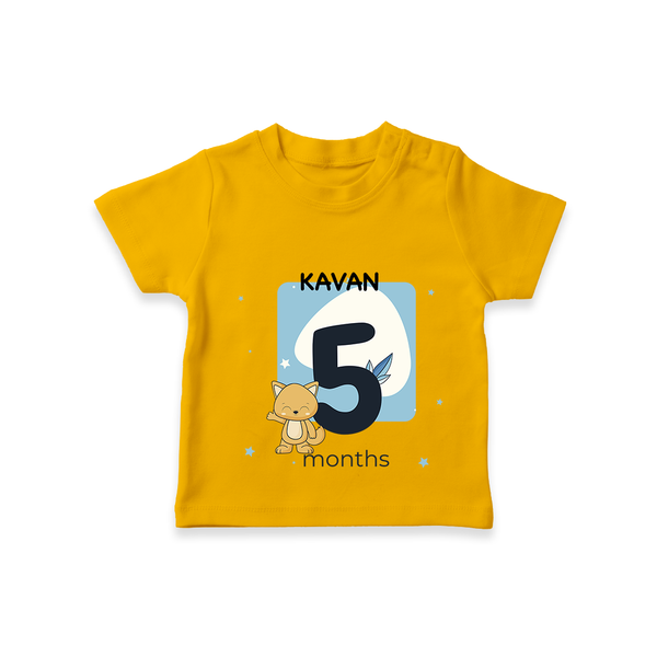Commemorate your little one's 5th  month with a customized T-Shirt - CHROME YELLOW - 0 - 5 Months Old (Chest 17")