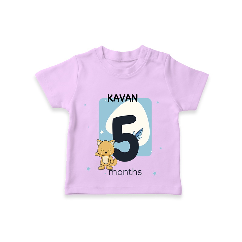 Commemorate your little one's 5th  month with a customized T-Shirt - LILAC - 0 - 5 Months Old (Chest 17")