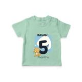 Commemorate your little one's 5th  month with a customized T-Shirt - MINT GREEN - 0 - 5 Months Old (Chest 17")