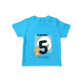 Commemorate your little one's 5th  month with a customized T-Shirt - SKY BLUE - 0 - 5 Months Old (Chest 17")