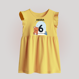 Baby Baby Frock Birthday Outfit - 6th Month | Personalized Baby Frock | Cozy Cotton Fabric - PASTEL YELLOW - 0 - 3 Months Old (Chest 17")