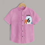 Baby Shirt Birthday Outfit - 6th Month | Personalized Shirt | Cozy Cotton Fabric - BABY PINK - 0 - 6 Months Old (Chest 23")