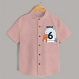 Baby Shirt Birthday Outfit - 6th Month | Personalized Shirt | Cozy Cotton Fabric - PEACH - 0 - 6 Months Old (Chest 23")