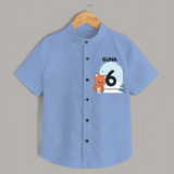 Baby Shirt Birthday Outfit - 6th Month | Personalized Shirt | Cozy Cotton Fabric - SKY BLUE - 0 - 6 Months Old (Chest 23")