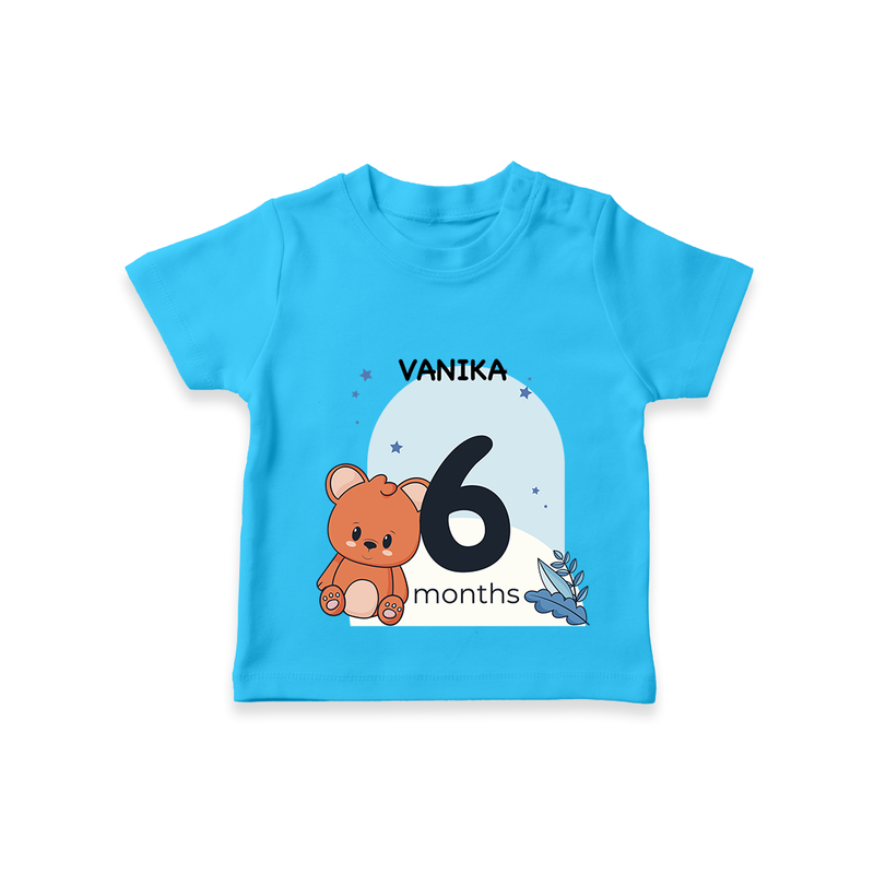 Commemorate your little one's 6th month with a customized T-Shirt - SKY BLUE - 0 - 5 Months Old (Chest 17")