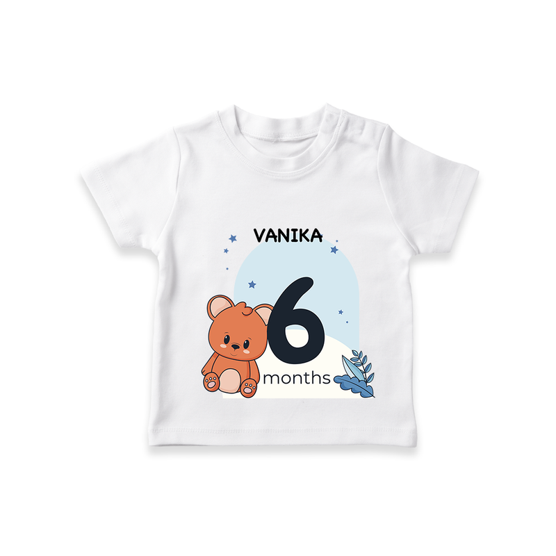 Commemorate your little one's 6th month with a customized T-Shirt - WHITE - 0 - 5 Months Old (Chest 17")