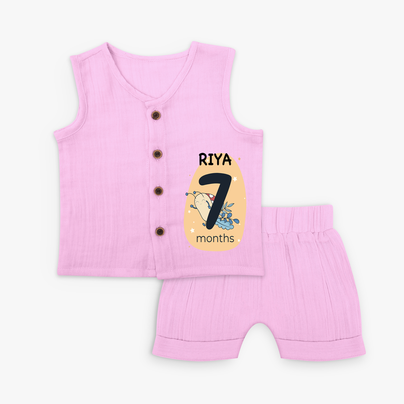 Commemorate your little one's 7th  month with a customized Jabla Set - LAVENDER ROSE - 0 - 3 Months Old (Chest 9.8")
