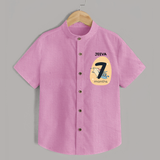 Baby Shirt Birthday Outfit - 7th Month | Personalized Shirt | Cozy Cotton Fabric - BABY PINK - 0 - 6 Months Old (Chest 23")
