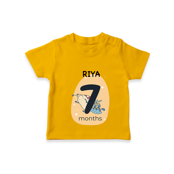 Commemorate your little one's 7th  month with a customized T-Shirt - CHROME YELLOW - 0 - 5 Months Old (Chest 17")