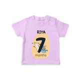 Commemorate your little one's 7th  month with a customized T-Shirt - LILAC - 0 - 5 Months Old (Chest 17")