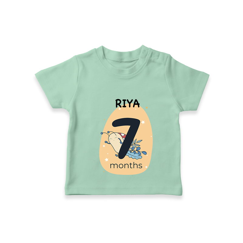 Commemorate your little one's 7th  month with a customized T-Shirt - MINT GREEN - 0 - 5 Months Old (Chest 17")