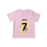 Commemorate your little one's 7th  month with a customized T-Shirt - PINK - 0 - 5 Months Old (Chest 17")