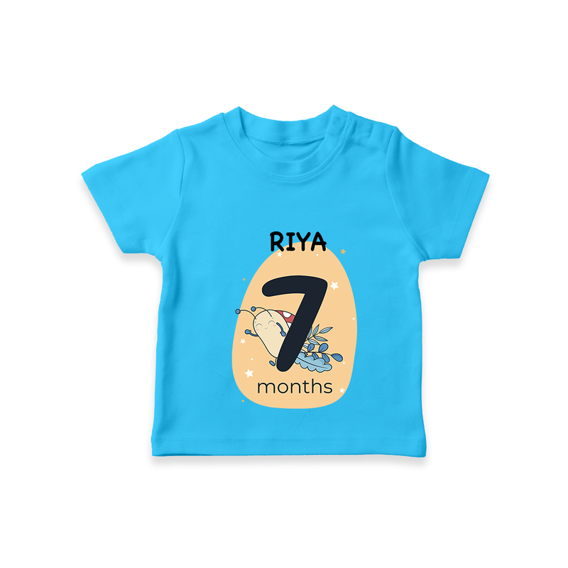 Commemorate your little one's 7th  month with a customized T-Shirt - SKY BLUE - 0 - 5 Months Old (Chest 17")