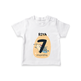 Commemorate your little one's 7th  month with a customized T-Shirt - WHITE - 0 - 5 Months Old (Chest 17")