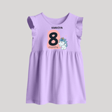 Baby Baby Frock Birthday Outfit - 8th Month | Personalized Baby Frock | Cozy Cotton Fabric - LILAC - 0 - 3 Months Old (Chest 17")