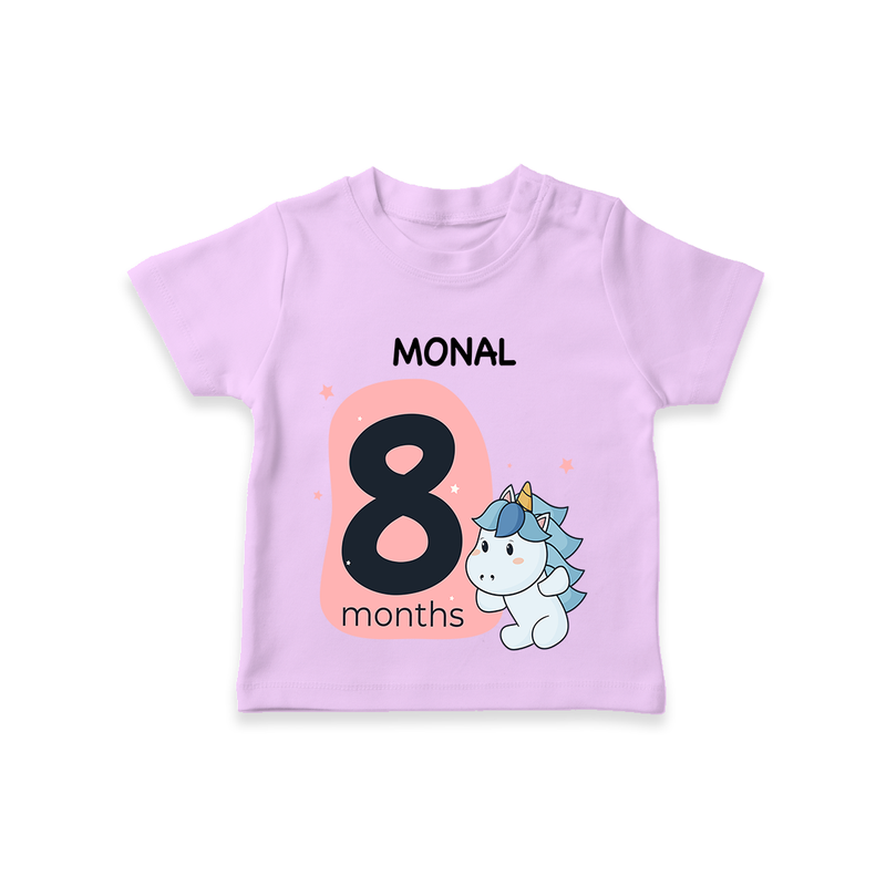 Commemorate your little one's 8th month with a customized T-Shirt - LILAC - 0 - 5 Months Old (Chest 17")
