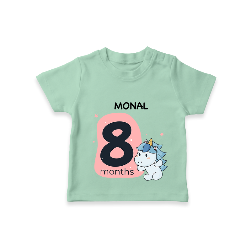 Commemorate your little one's 8th month with a customized T-Shirt - MINT GREEN - 0 - 5 Months Old (Chest 17")