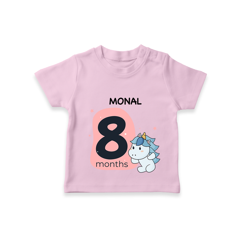 Commemorate your little one's 8th month with a customized T-Shirt - PINK - 0 - 5 Months Old (Chest 17")