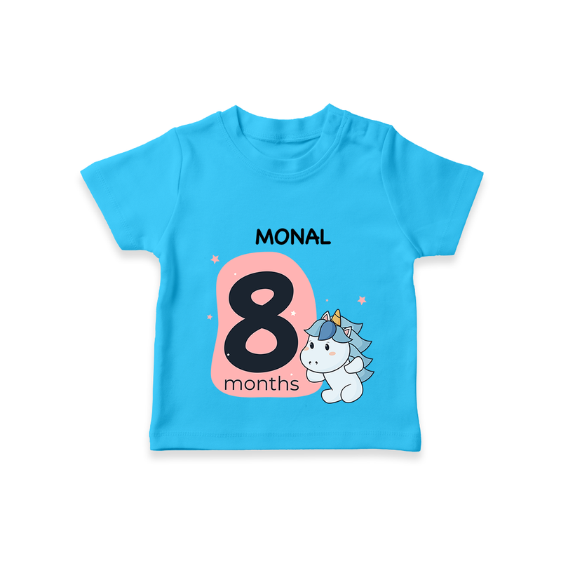 Commemorate your little one's 8th month with a customized T-Shirt - SKY BLUE - 0 - 5 Months Old (Chest 17")