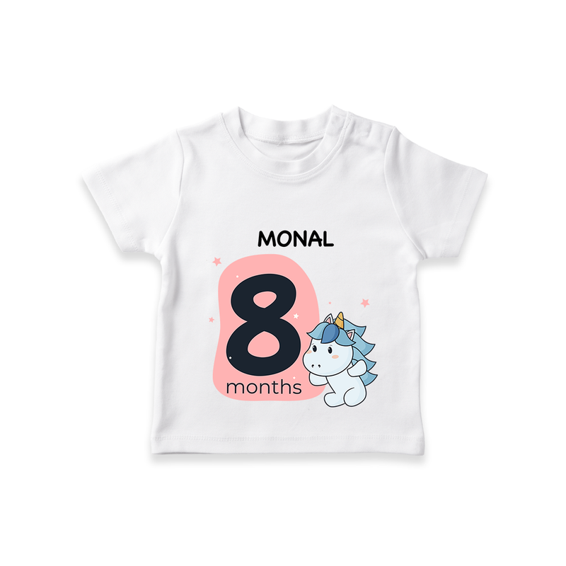 Commemorate your little one's 8th month with a customized T-Shirt - WHITE - 0 - 5 Months Old (Chest 17")