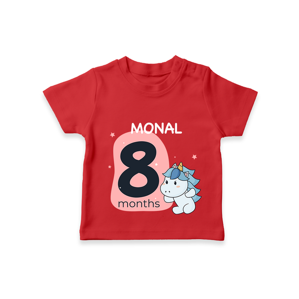 Commemorate your little one's 8th month with a customized T-Shirt - RED - 0 - 5 Months Old (Chest 17")