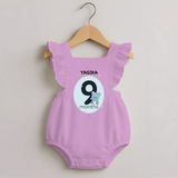 Baby Romper Frock Birthday Outfit - 9th Month | Personalized Romper Frock | Cozy Cotton Fabric - BABY PINK - 0 - 3 Months Old (Chest 19")