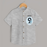Baby Shirt Birthday Outfit - 9th Month | Personalized Shirt | Cozy Cotton Fabric - GREY - 0 - 6 Months Old (Chest 23")