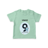 Commemorate your little one's 9th month with a customized T-Shirt - MINT GREEN - 0 - 5 Months Old (Chest 17")