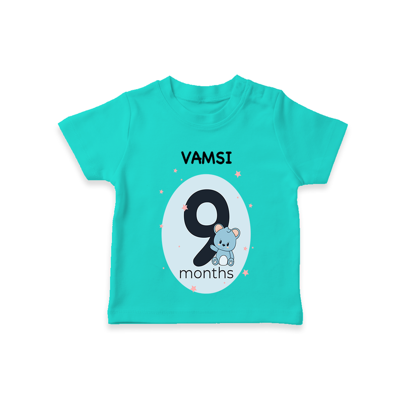 Commemorate your little one's 9th month with a customized T-Shirt - TEAL - 0 - 5 Months Old (Chest 17")