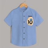 Baby Shirt Birthday Outfit - 10th Month | Personalized Shirt | Cozy Cotton Fabric - SKY BLUE - 0 - 6 Months Old (Chest 23")