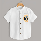 Baby Shirt Birthday Outfit - 10th Month | Personalized Shirt | Cozy Cotton Fabric - WHITE - 0 - 6 Months Old (Chest 23")