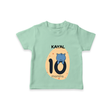 Commemorate your little one's 10th month with a customized T-Shirt - MINT GREEN - 0 - 5 Months Old (Chest 17")