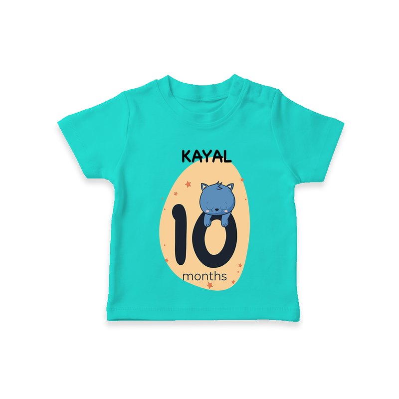 Commemorate your little one's 10th month with a customized T-Shirt - TEAL - 0 - 5 Months Old (Chest 17")