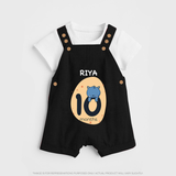 Baby Dungaree Set Birthday Outfit - 10th Month | Personalized Dungaree Set | Cozy Cotton Fabric - BLACK - 0 - 5 Months Old (Chest 18")