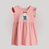 Baby Baby Frock Birthday Outfit - 11th Month | Personalized Baby Frock | Cozy Cotton Fabric - BABY PINK - 0 - 3 Months Old (Chest 17")