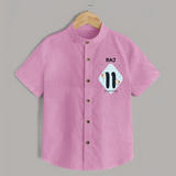 Baby Shirt Birthday Outfit - 11th Month | Personalized Shirt | Cozy Cotton Fabric - BABY PINK - 0 - 6 Months Old (Chest 23")