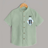 Baby Shirt Birthday Outfit - 11th Month | Personalized Shirt | Cozy Cotton Fabric - MINT GREEN - 0 - 6 Months Old (Chest 23")