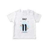 Baby T-Shirt Birthday Outfit - 11th Month | Personalized T-Shirt | Cozy Cotton Fabric - WHITE - 0-5 Months Old (Chest 17")